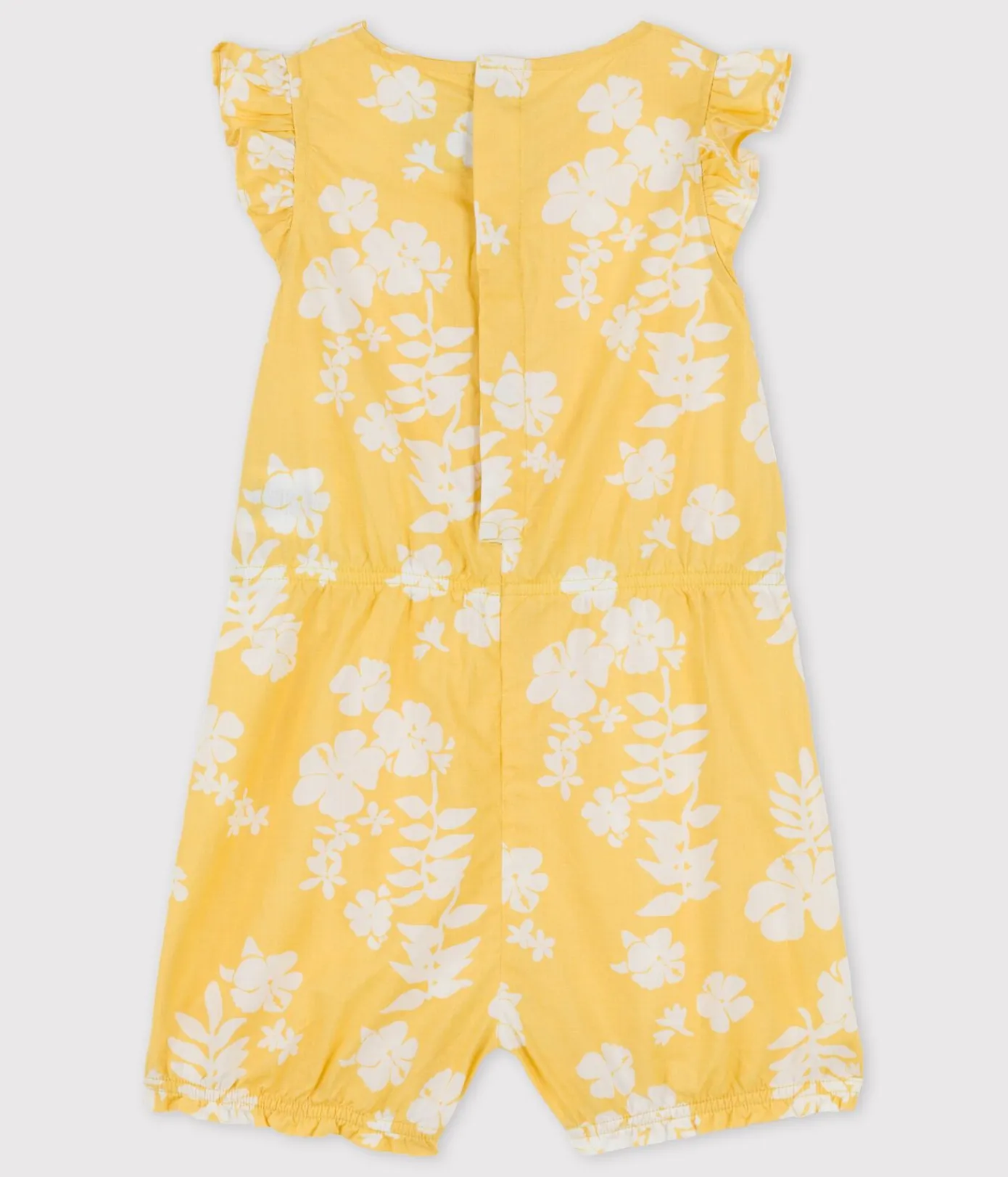 Petit Bateau Schlafanzüge, Strampler|Sets, Overalls & Latzhosen*Kurzer Baby-Einteiler aus Popeline mit Hawaii-Print gelb ORGE/weiss MARSHMALLOW
