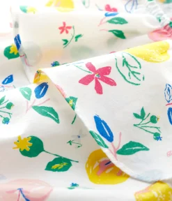 Petit Bateau Schlafanzüge, Strampler|Sets, Overalls & Latzhosen*Kurzer Baby-Einteiler aus Popeline für Mädchen weiss MARSHMALLOW/weiss MULTICO