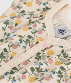 Petit Bateau Schlafanzüge, Strampler|Sets, Overalls & Latzhosen*Kurzer Baby-Overall aus Baumwolle mit Blumenmotiv weiss AVALANCHE/ MULTICO