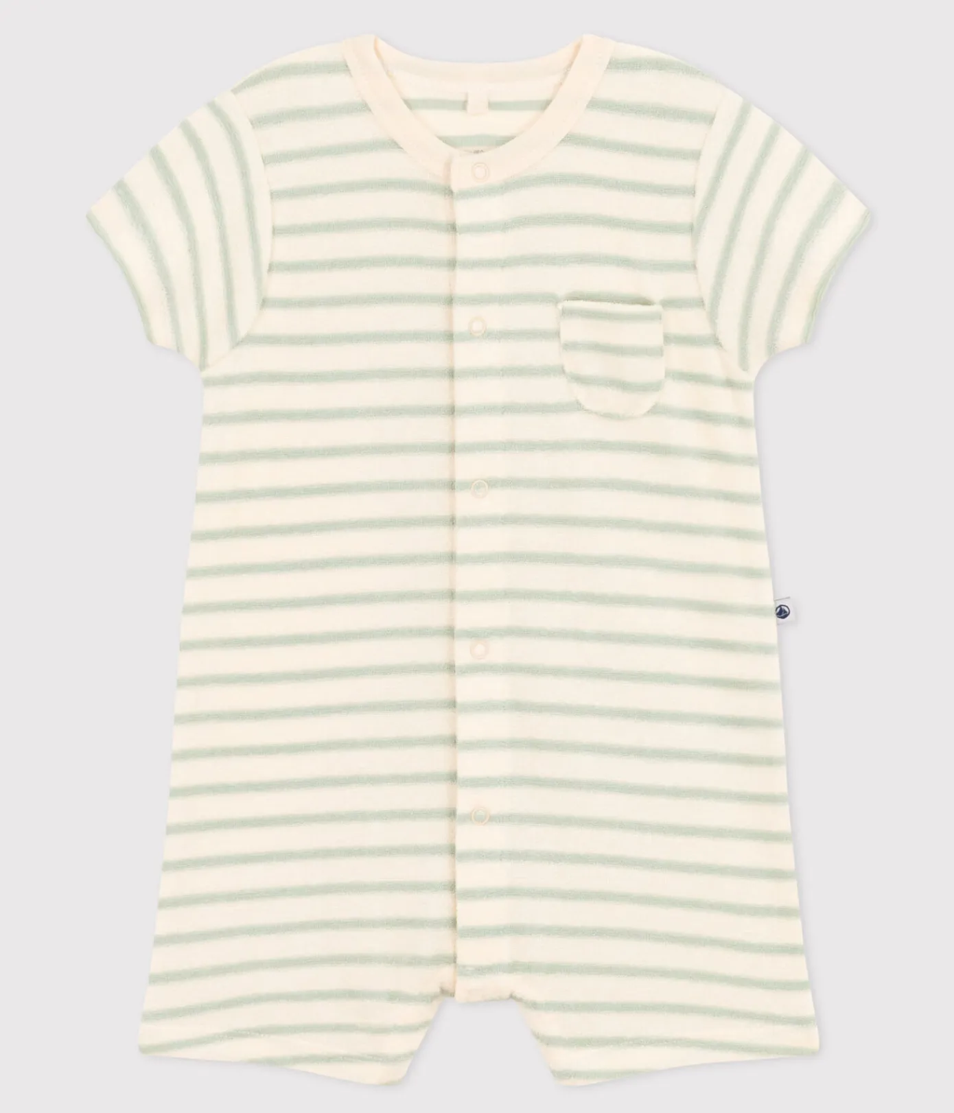 Petit Bateau Sets, Overalls & Latzhosen|Newborn*Kurzer Baby-Overall aus Bouclé-Frottee AVALANCHE/ HERBIER