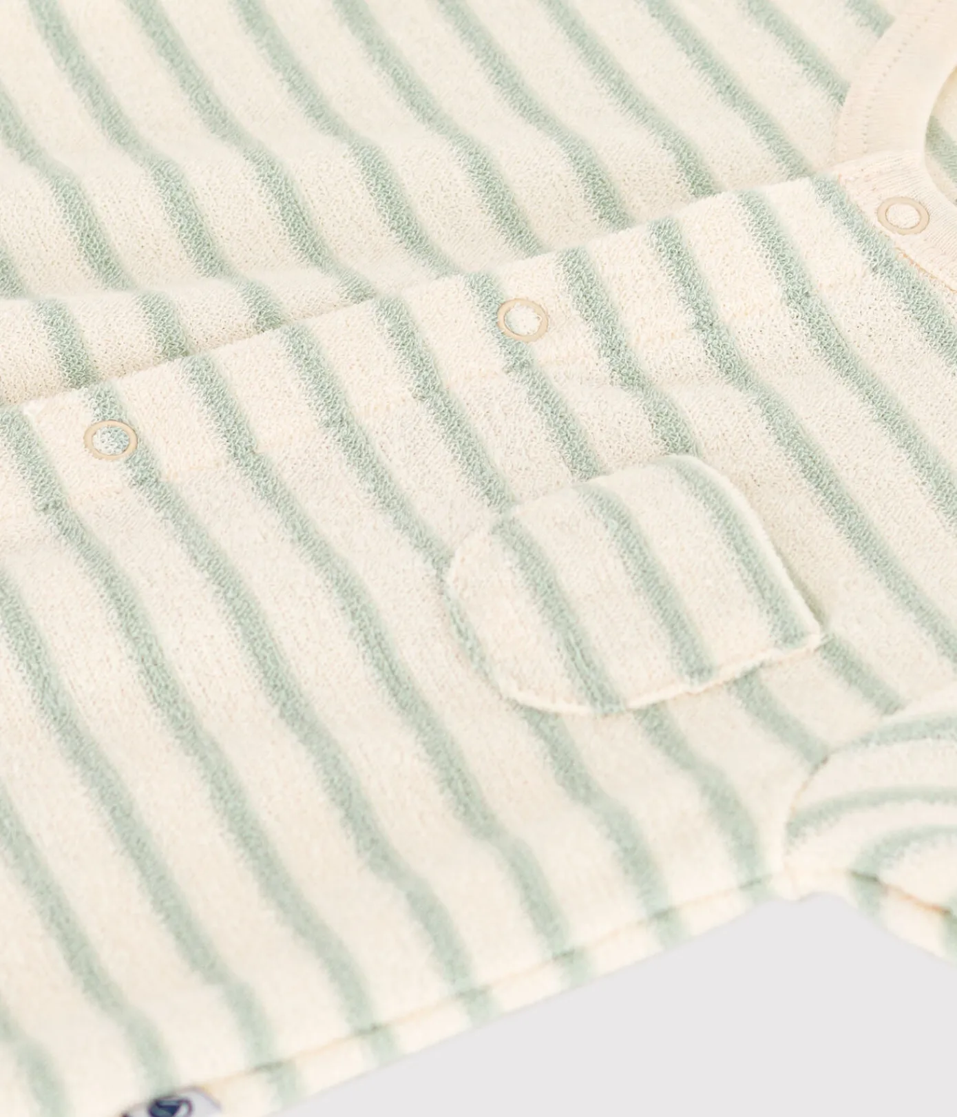 Petit Bateau Sets, Overalls & Latzhosen|Newborn*Kurzer Baby-Overall aus Bouclé-Frottee AVALANCHE/ HERBIER