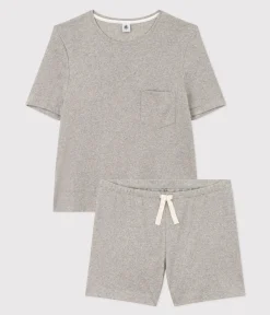 Petit Bateau Schlafanzüge, Nachthemden*Kurz-Pyjama aus Baumwolle für Damen grau CHATON CHINE