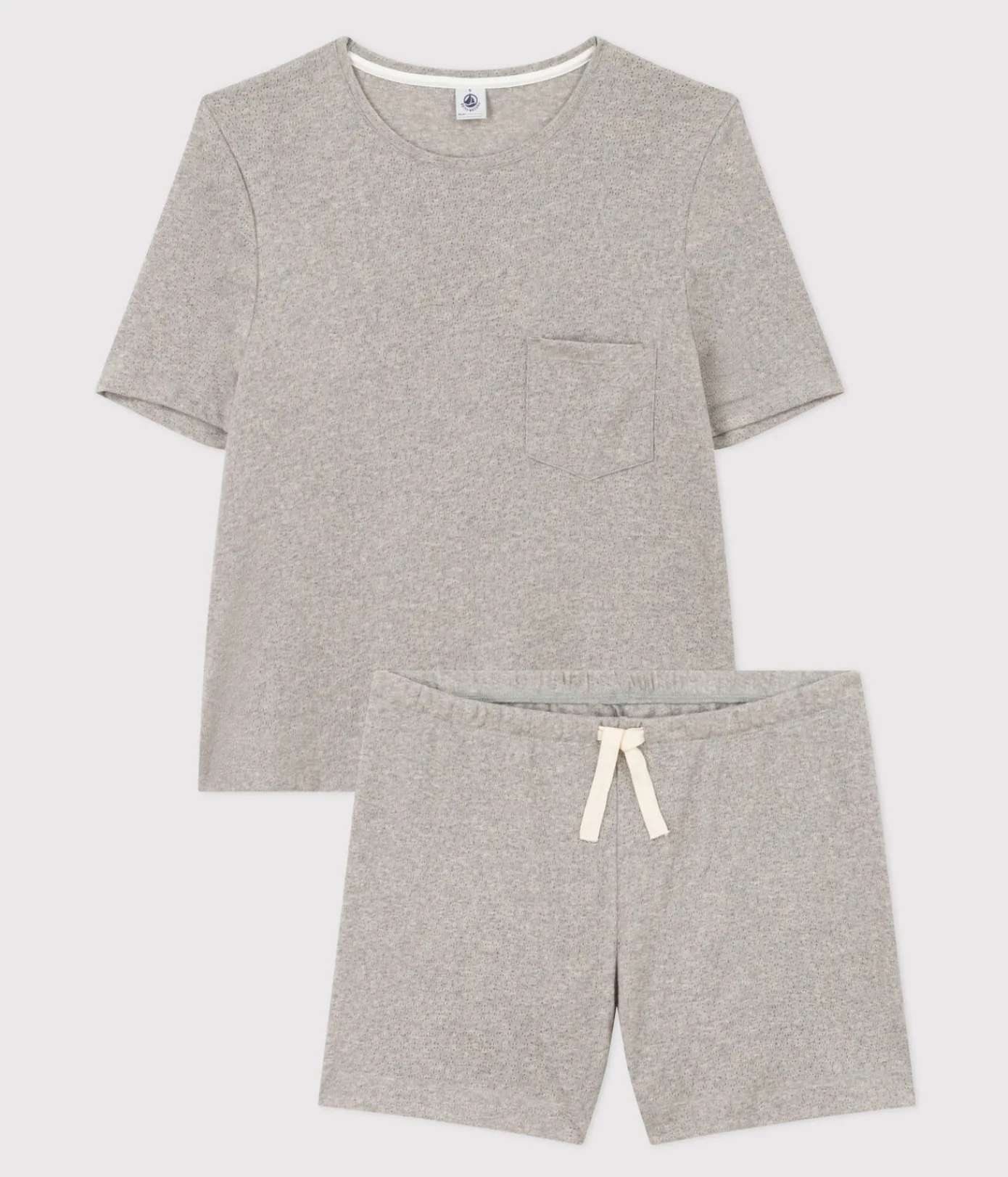 Petit Bateau Schlafanzüge, Nachthemden*Kurz-Pyjama aus Baumwolle für Damen grau CHATON CHINE