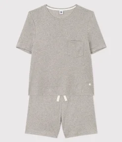 Petit Bateau Schlafanzüge, Nachthemden*Kurz-Pyjama aus Baumwolle für Damen grau CHATON CHINE