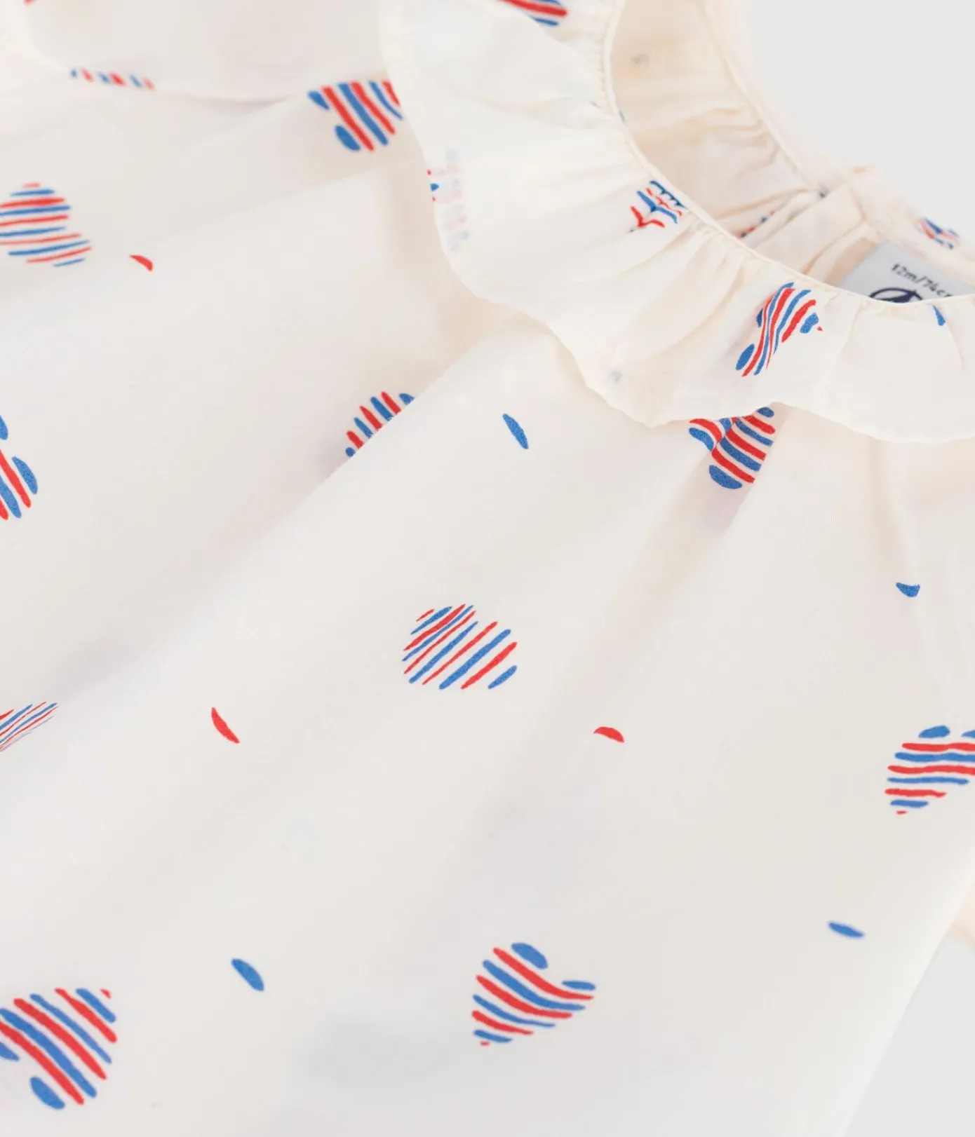 Petit Bateau T-Shirts, Oberteile*Kurzärmelige Baby-Bluse aus Baumwolle mit Herzmotiv weiss AVALANCHE/ MULTICO