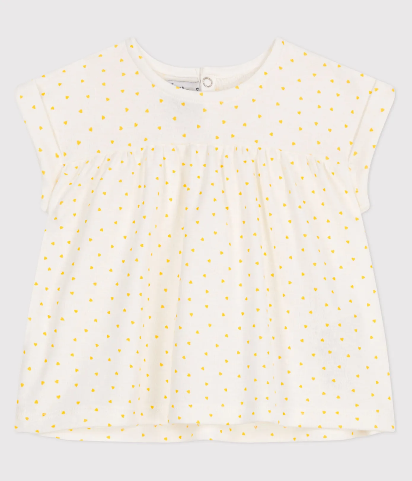 Petit Bateau T-Shirts, Oberteile*Kurzärmelige Baby-Bluse aus Baumwolle mit kleinen Herzen weiss MARSHMALLOW/ ORGE
