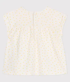 Petit Bateau T-Shirts, Oberteile*Kurzärmelige Baby-Bluse aus Baumwolle mit kleinen Herzen weiss MARSHMALLOW/ ORGE
