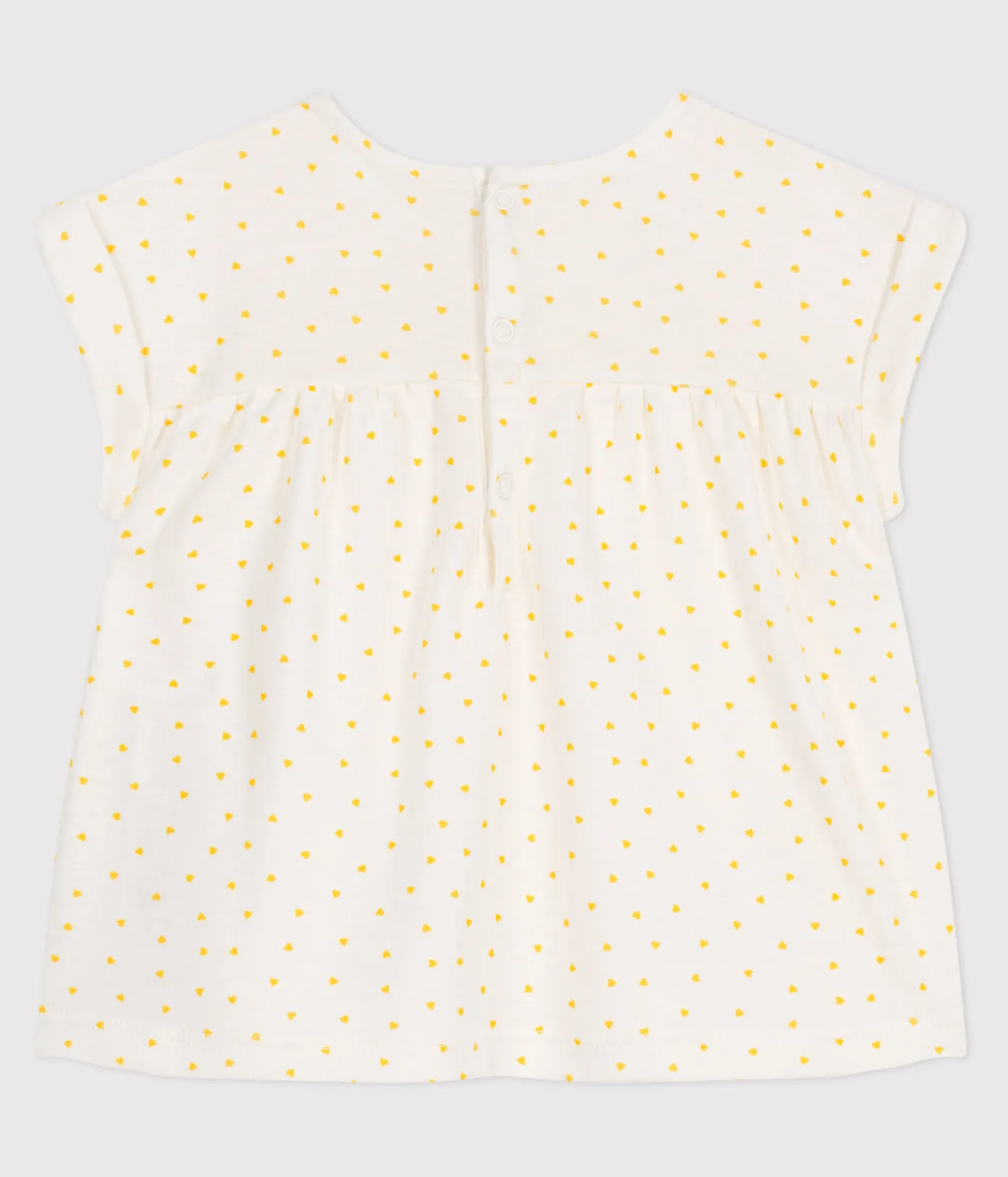 Petit Bateau T-Shirts, Oberteile*Kurzärmelige Baby-Bluse aus Baumwolle mit kleinen Herzen weiss MARSHMALLOW/ ORGE