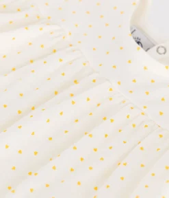 Petit Bateau T-Shirts, Oberteile*Kurzärmelige Baby-Bluse aus Baumwolle mit kleinen Herzen weiss MARSHMALLOW/ ORGE