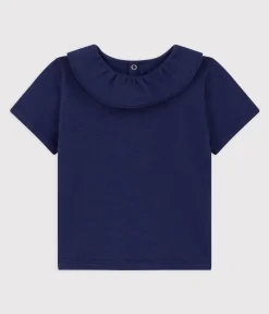 Petit Bateau T-Shirts, Oberteile*Kurzärmelige Babybluse aus geflammtem Jersey blau CHALOUPE