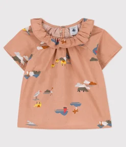 Petit Bateau T-Shirts, Oberteile*Kurzärmelige Baby-Bluse aus bedrucktem Popeline. VINTAGE/ MULTICO