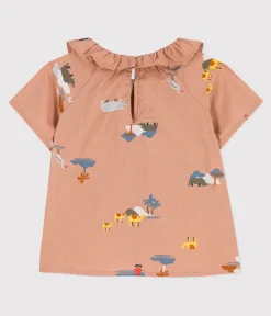 Petit Bateau T-Shirts, Oberteile*Kurzärmelige Baby-Bluse aus bedrucktem Popeline. VINTAGE/ MULTICO