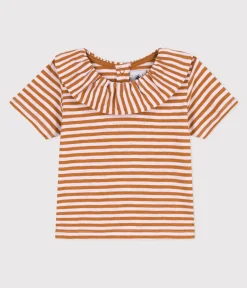 Petit Bateau T-Shirts, Oberteile*Kurzärmelige Babybluse aus gestreiftem geflammtem Jersey TOAST/ DOLL