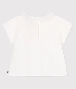 Petit Bateau T-Shirts, Oberteile*Kurzärmelige Baby-Bluse aus gestreiftem Seersucker weiss ECUME
