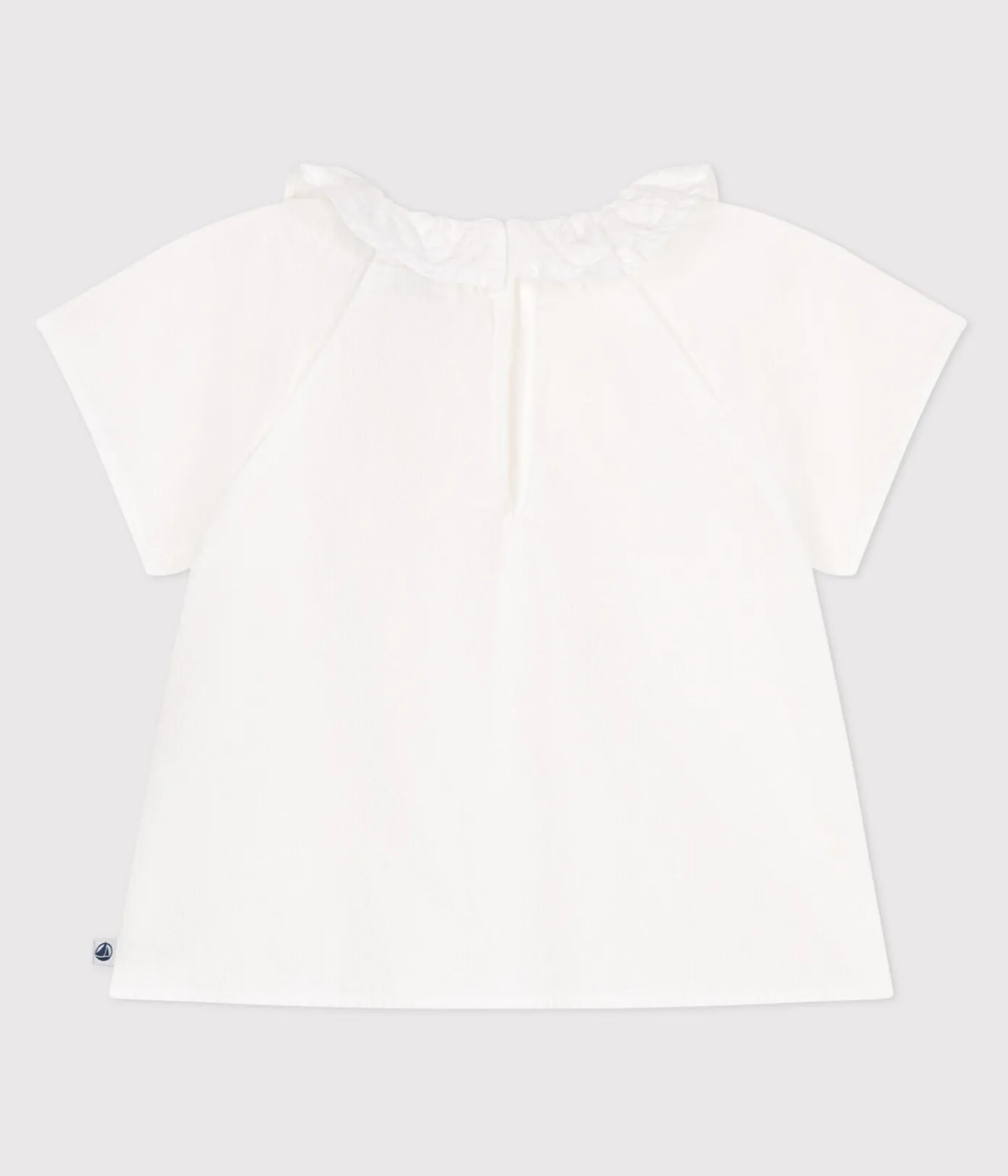 Petit Bateau T-Shirts, Oberteile*Kurzärmelige Baby-Bluse aus gestreiftem Seersucker weiss ECUME