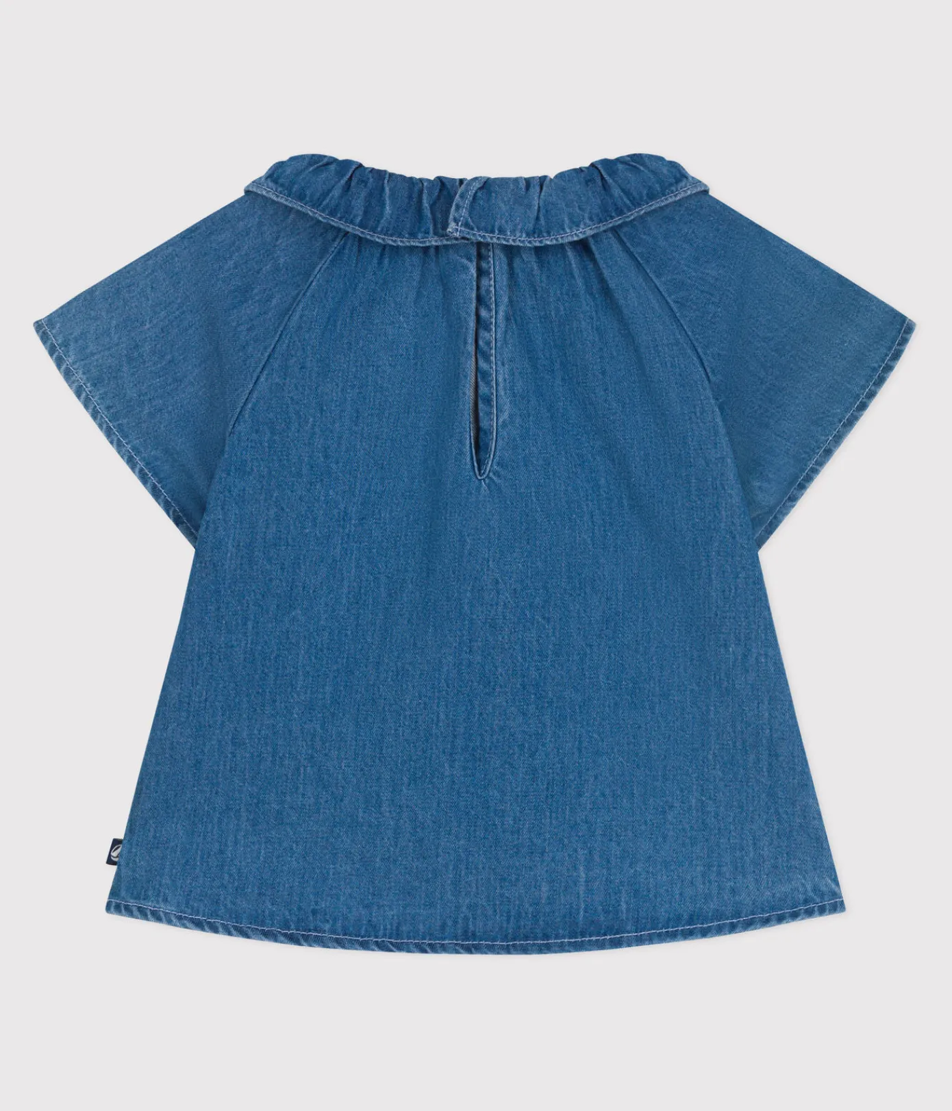 Petit Bateau T-Shirts, Oberteile*Kurzärmelige Baby-Bluse aus Jeansstoff blau DENIM CLAIR