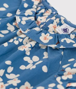 Petit Bateau T-Shirts, Oberteile*Kurzärmelige Baby-Bluse aus Popeline für Mädchen blau BEACH/ MULTICO