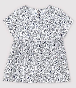 Petit Bateau T-Shirts, Oberteile*Kurzärmelige Baby-Bluse für Mädchen aus Popeline weiss MARSHMALLOW/weiss MULTICO