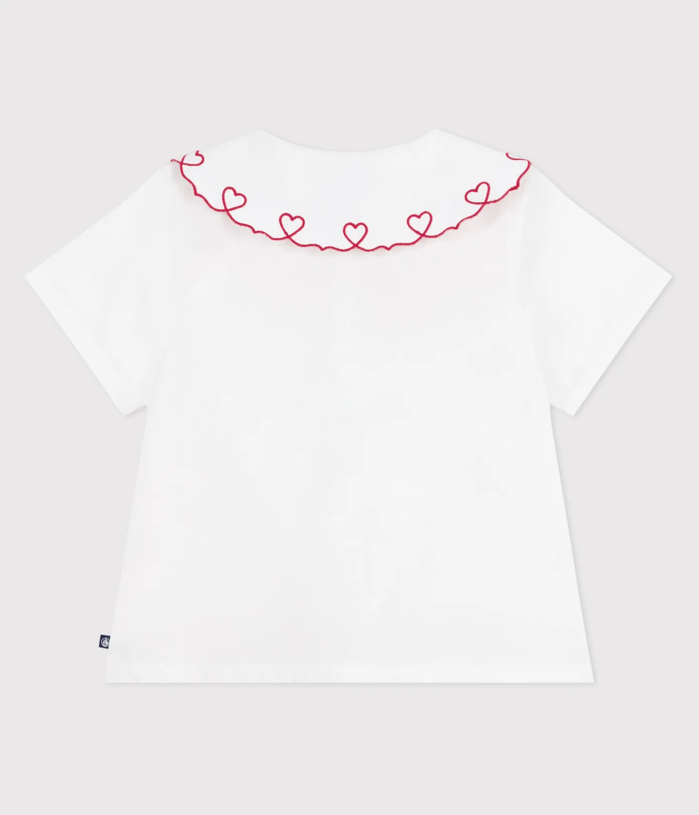 Petit Bateau T-Shirts, Tops, Oberteile*Kurzärmelige Kinder-Bluse aus einfarbigem Baumwoll-Popeline weiss ECUME