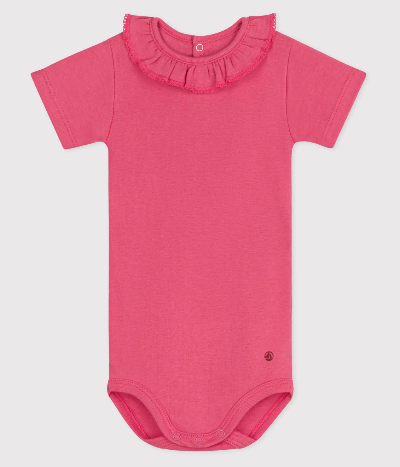 Petit Bateau T-Shirts, Oberteile*Kurzärmeliger Baby-Body aus einfarbiger Baumwolle rosa PEONIA