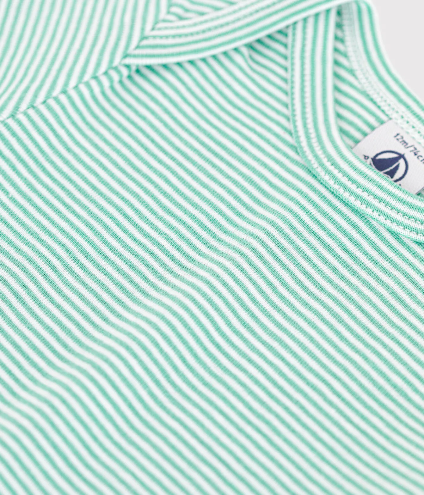 Petit Bateau Bodys*Kurzärmeliger Baby-Body aus Baumwolle mit Print grün ALOEVERA/weiss MARSHMALLOW