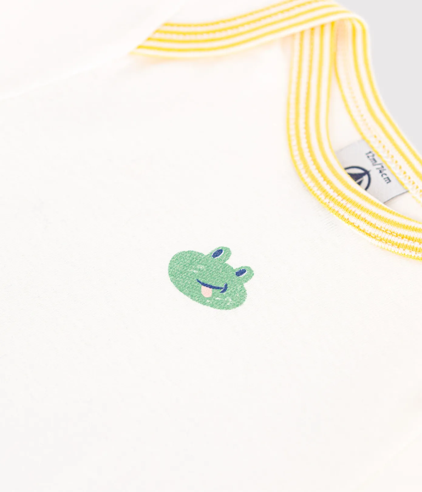 Petit Bateau Bodys*Kurzärmeliger Baby-Body aus Baumwolle mit Print weiss MARSHMALLOW