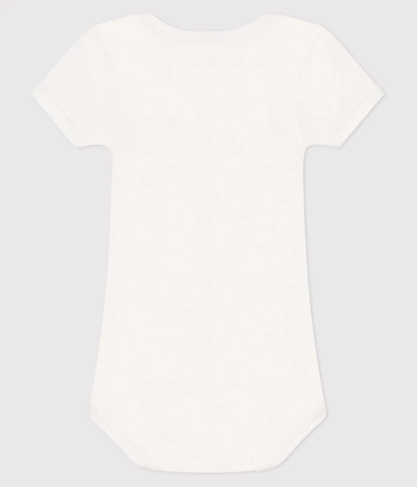 Petit Bateau Bodys*Kurzärmeliger Baby-Body aus einfarbiger Baumwolle weiss MARSHMALLOW