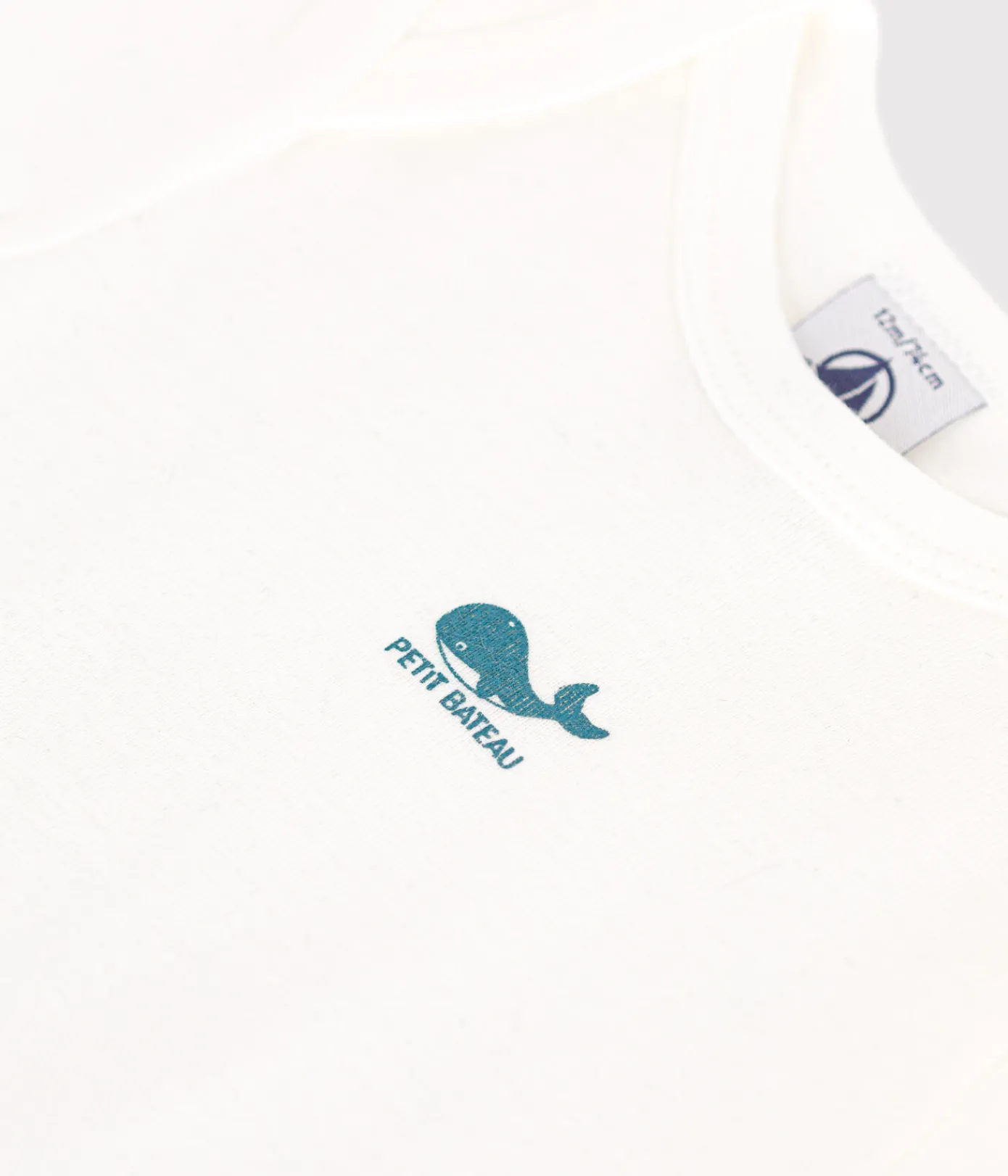 Petit Bateau Bodys*Kurzärmeliger Baby-Body aus einfarbiger Baumwolle weiss MARSHMALLOW