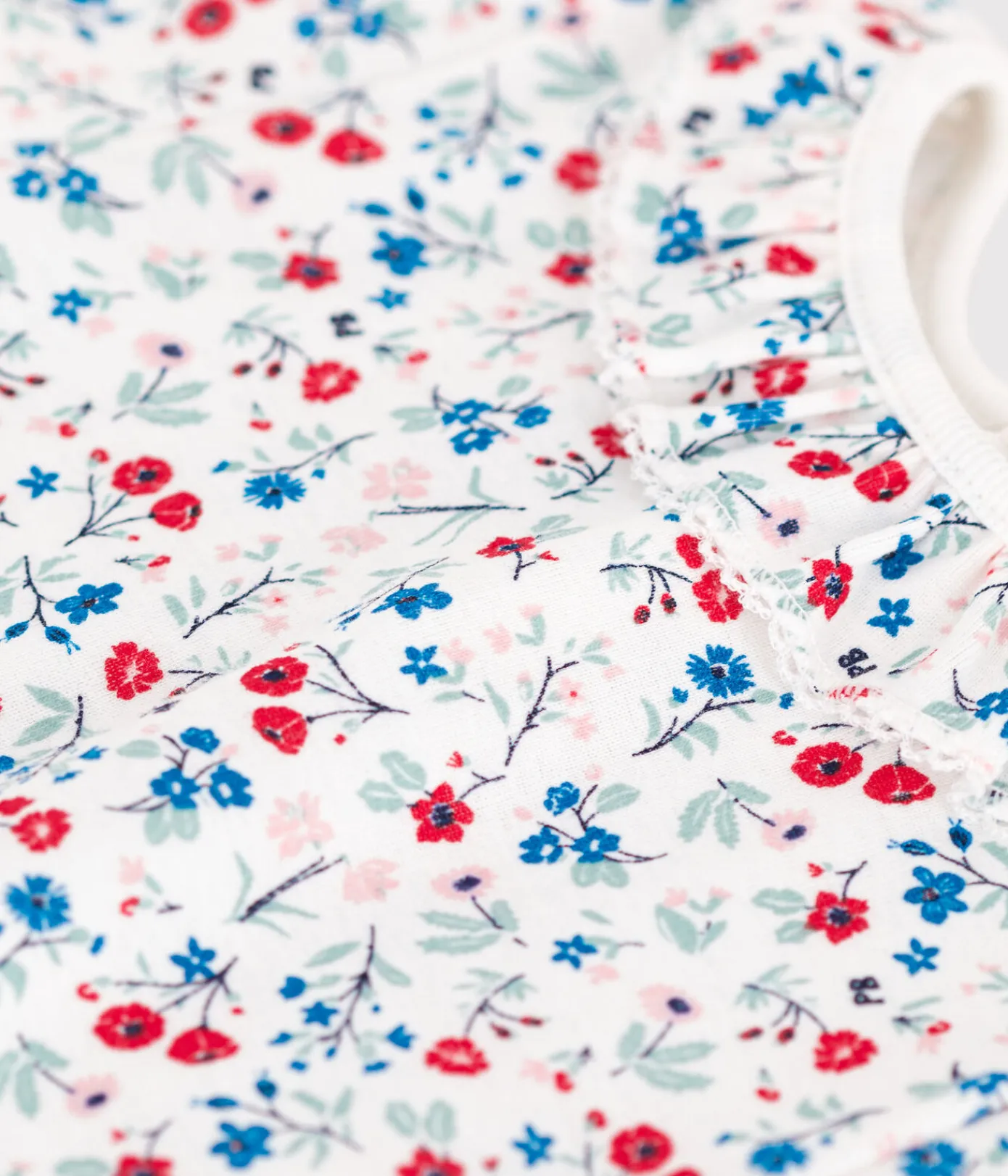 Petit Bateau T-Shirts, Oberteile*Kurzärmeliger Baby-Body aus Baumwolle mit Blumenmuster weiss MARSHMALLOW/weiss MULTICO