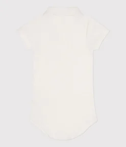 Petit Bateau T-Shirts, Oberteile*Kurzärmeliger Baby-Body mit Polokragen aus Baumwolle weiss MARSHMALLOW