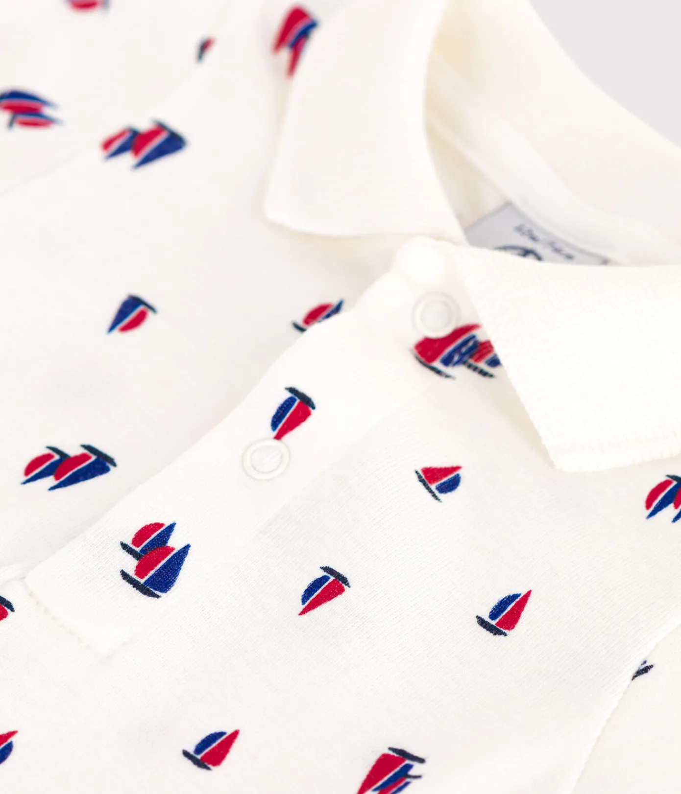 Petit Bateau T-Shirts, Oberteile*Kurzärmeliger Body aus Baumwolle mit Schiffchenmuster weiss MARSHMALLOW/weiss MULTICO