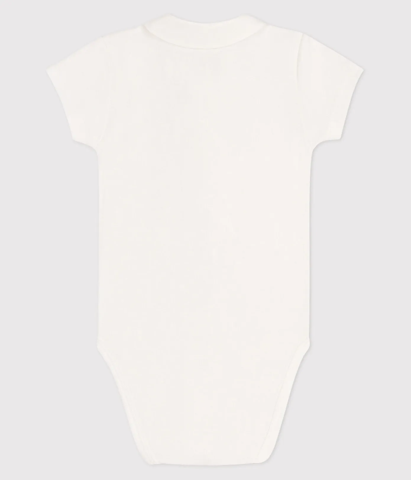 Petit Bateau Newborn|T-Shirts, Oberteile*Kurzärmeliger Newborn-Body mit Kragen aus Baumwolle weiss MARSHMALLOW