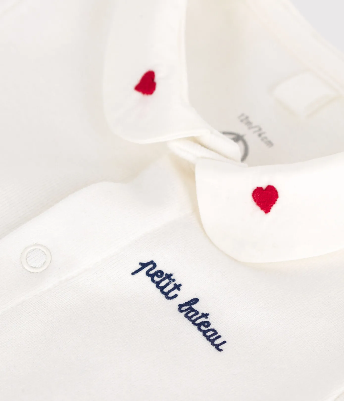 Petit Bateau Newborn|T-Shirts, Oberteile*Kurzärmeliger Newborn-Body mit Kragen aus Baumwolle weiss MARSHMALLOW