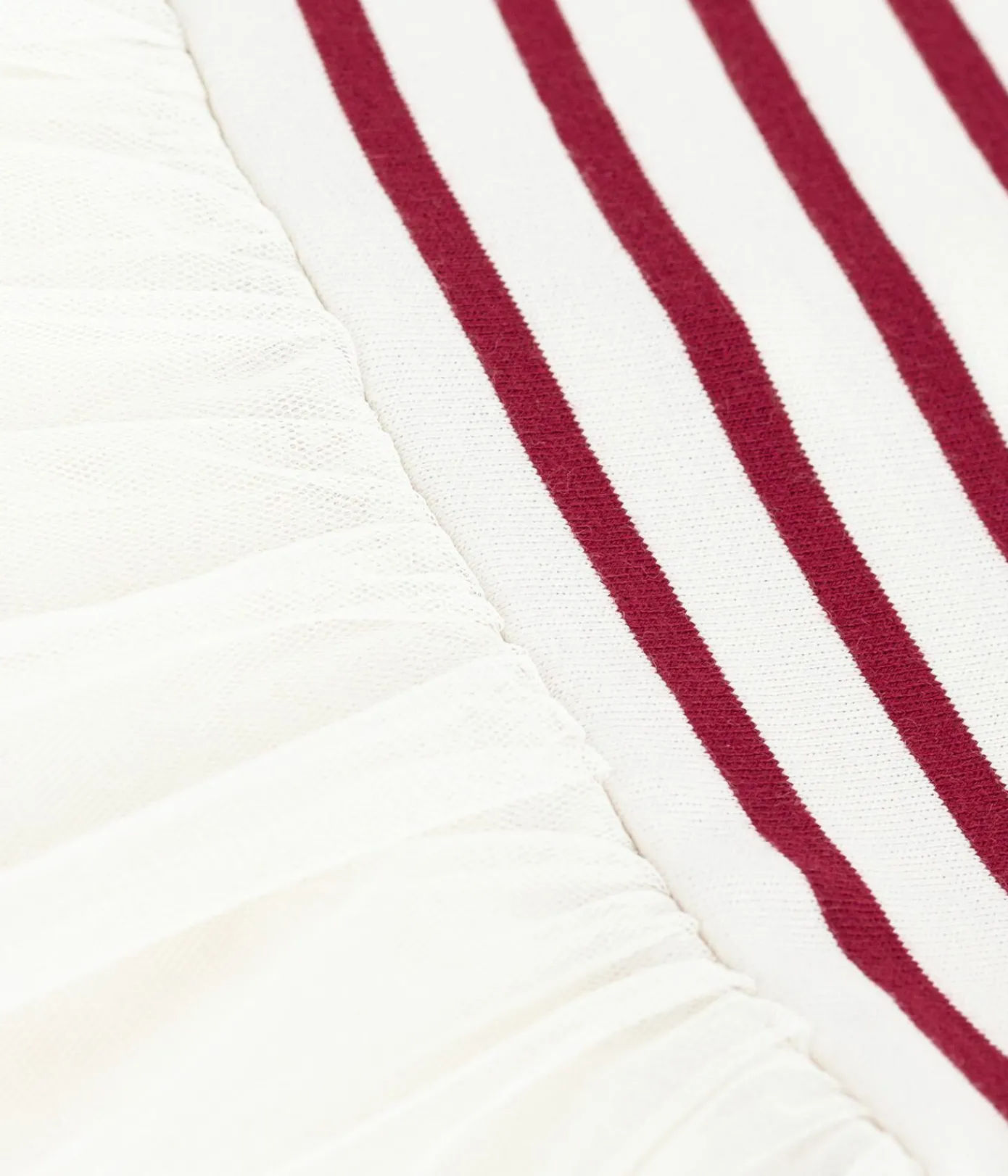 Petit Bateau Kleider*Kurzärmeliges Baby-Kleid aus zwei Stoffen ROT MILK/ AMARANTE