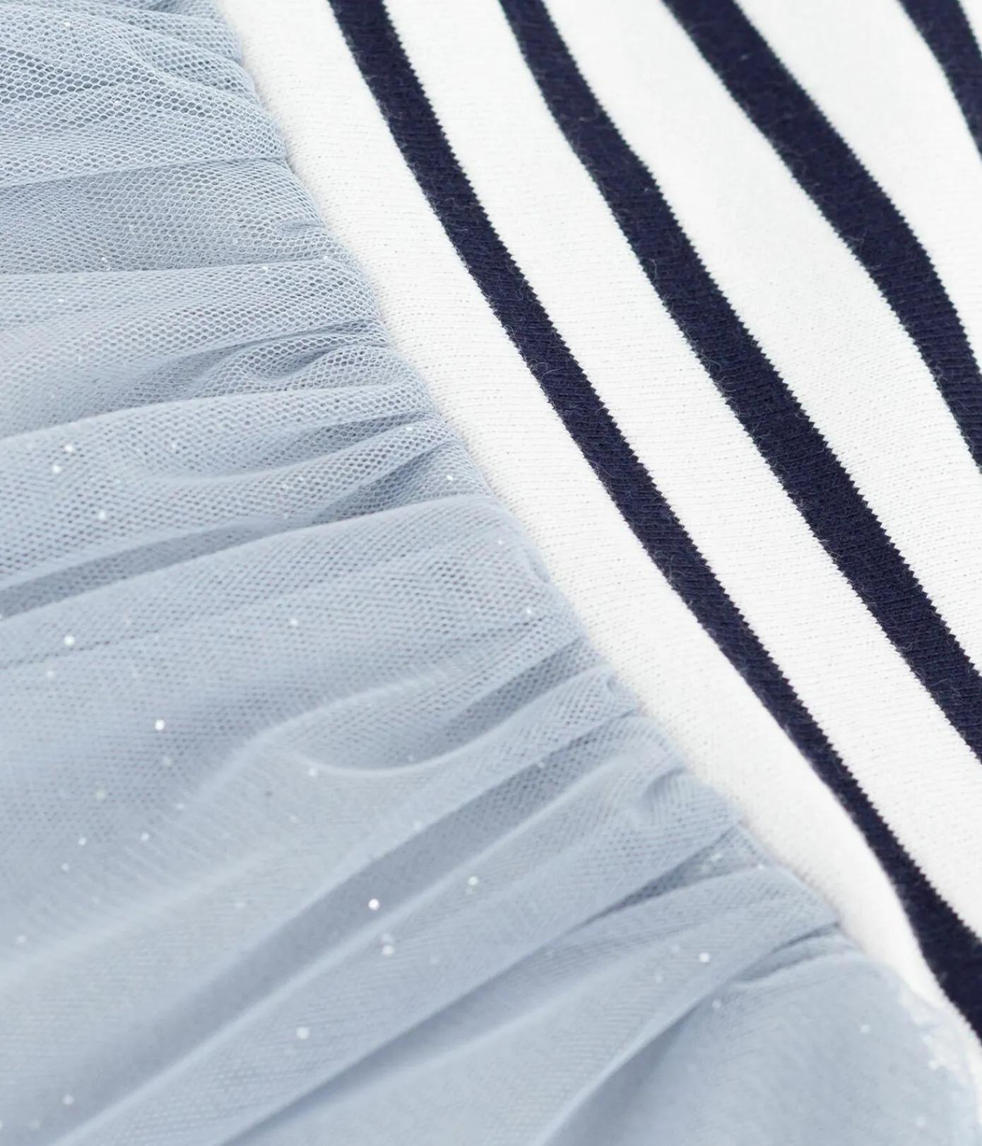 Petit Bateau Kleider*Kurzärmeliges Baby-Kleid aus zwei Stoffen CO2/ MULTICO