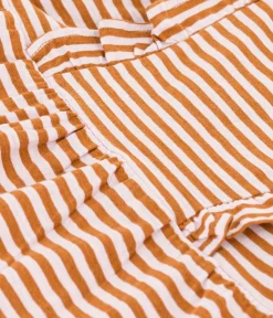 Petit Bateau Kleider*Kurzärmeliges Babykleid aus gestreiftem geflammtem Jersey TOAST/ DOLL