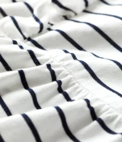Petit Bateau Kleider*Kurzärmeliges Babykleid aus gestreiftem Jersey weiss MARSHMALLOW/blau SMOKING