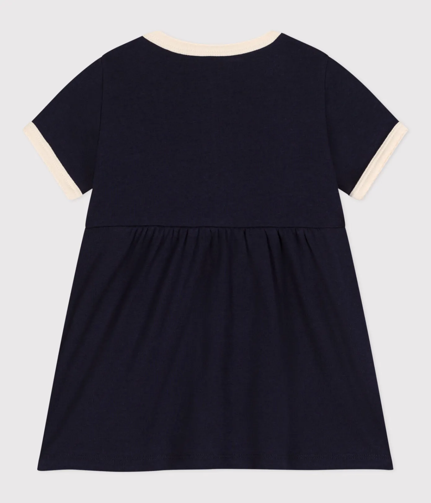 Petit Bateau Kleider*Kurzärmeliges Baby-Kleid aus Baumwolle blau SMOKING
