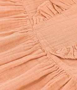 Petit Bateau Kleider*Kurzärmeliges Babykleid aus Baumwollgaze rosa SIENNA