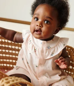 Petit Bateau Kleider|Newborn*Kurzärmeliges Babykleid aus Baumwolle und Bloomer mit Fruchtmuster rosa FLEUR/weiss MULTICO