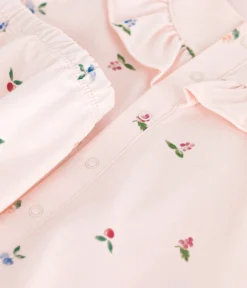 Petit Bateau Kleider|Newborn*Kurzärmeliges Babykleid aus Baumwolle und Bloomer mit Fruchtmuster rosa FLEUR/weiss MULTICO
