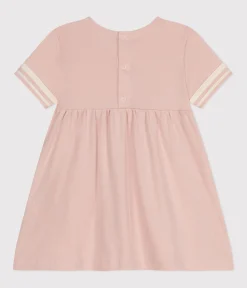 Petit Bateau Kleider*Kurzärmeliges Baby-Kleid im Matrosenstil aus Bio-Baumwolle rosa SALINE