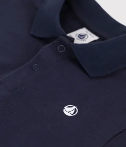 Petit Bateau T-Shirts, Oberteile*Kurzärmeliges Baby-Poloshirt aus einfarbiger Baumwolle blau SMOKING