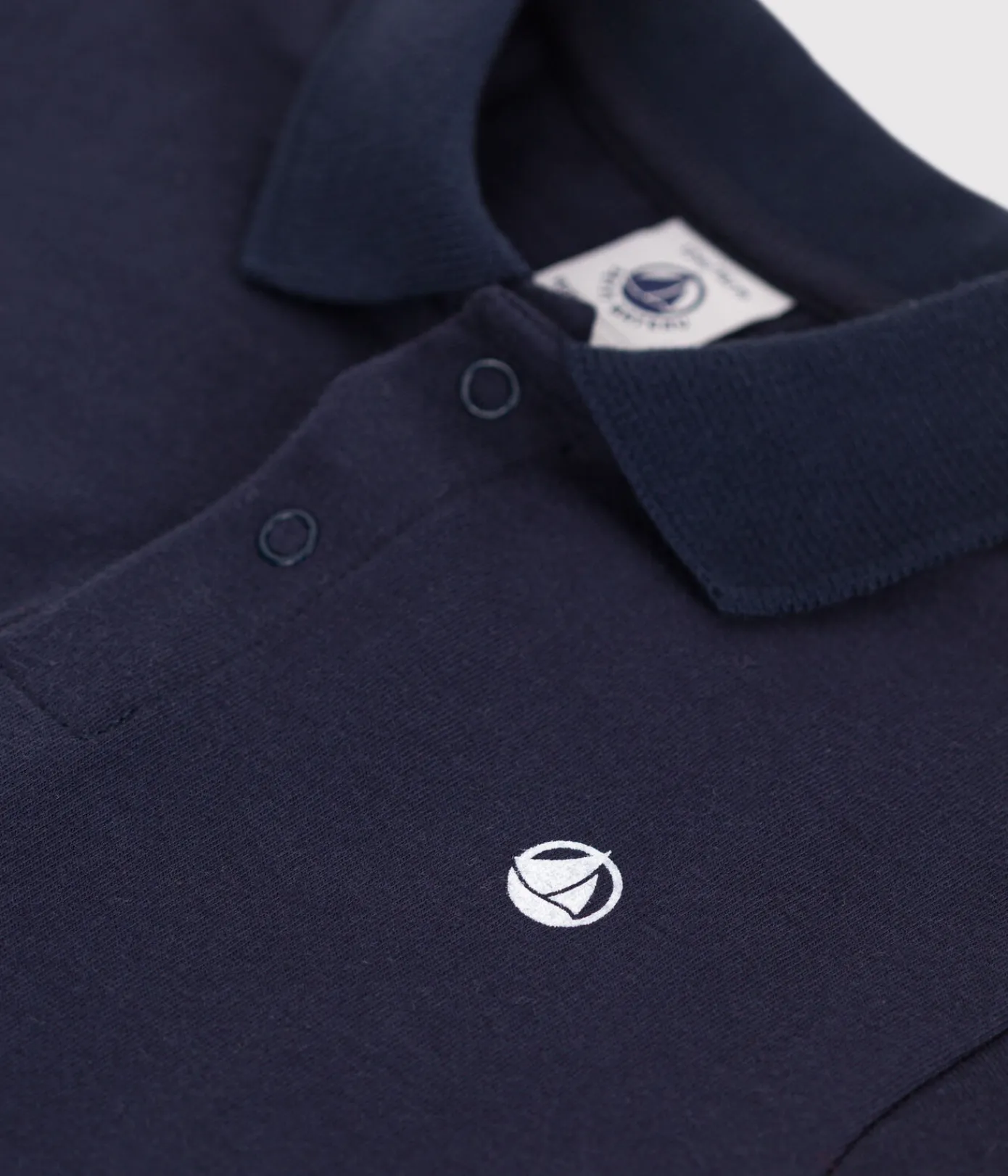 Petit Bateau T-Shirts, Oberteile*Kurzärmeliges Baby-Poloshirt aus einfarbiger Baumwolle blau SMOKING