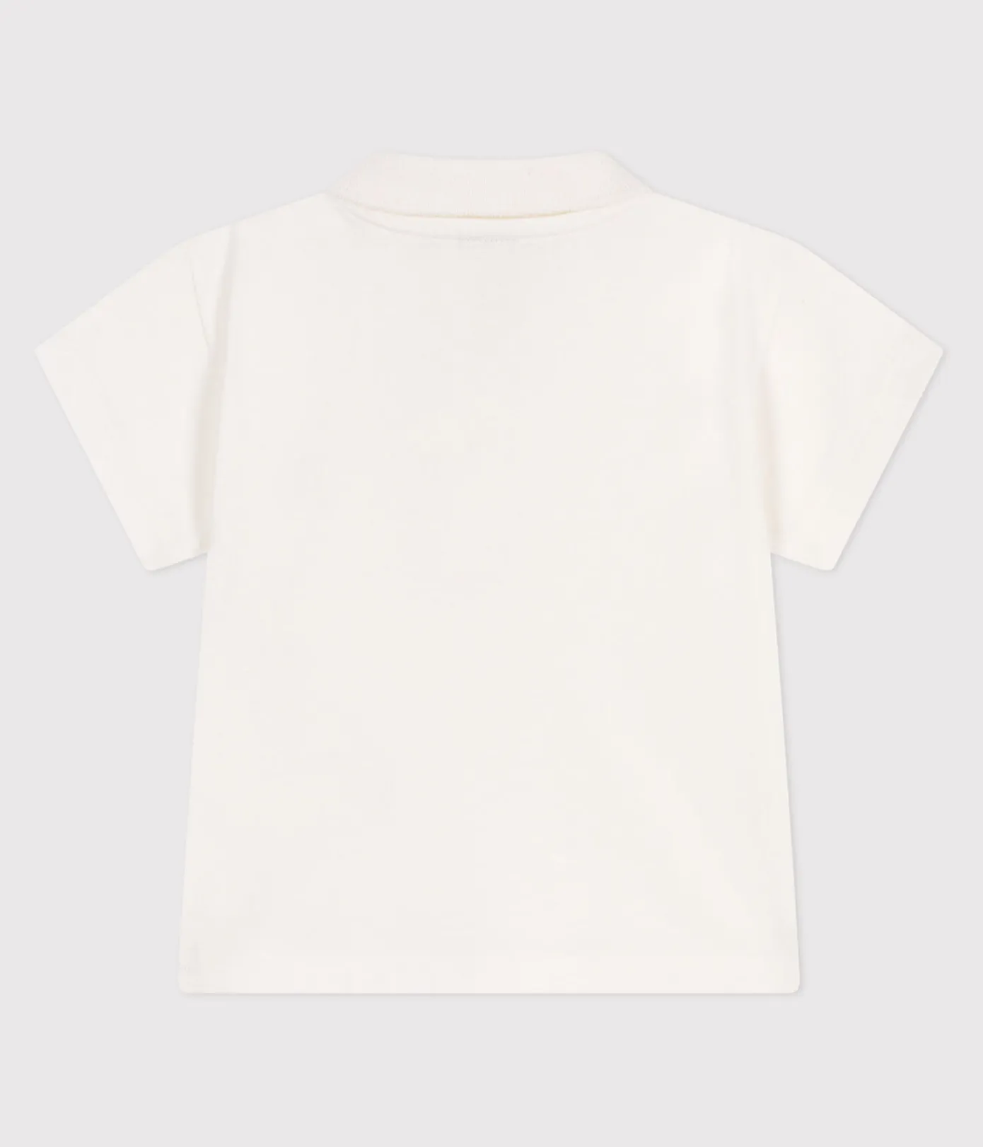 Petit Bateau T-Shirts, Oberteile*Kurzärmeliges Baby-Poloshirt aus einfarbiger Baumwolle weiss MARSHMALLOW