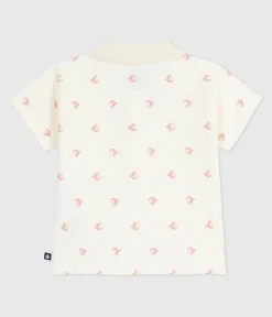 Petit Bateau T-Shirts, Oberteile*Kurzärmeliges Baby-Poloshirt aus Baumwolle mit Vintage-Schiffmotiv ROT MILK/ POMPEI