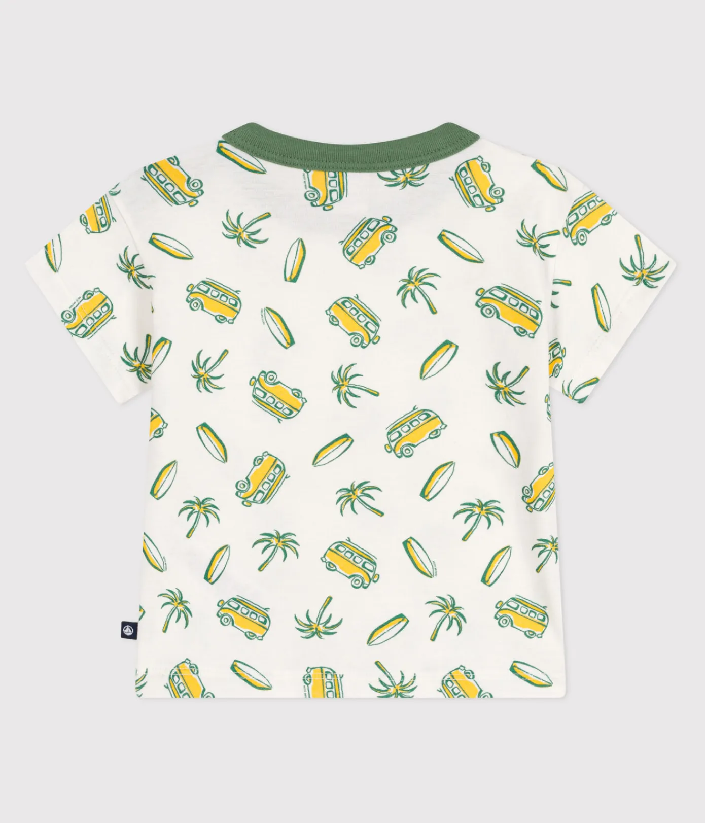Petit Bateau T-Shirts, Oberteile*Kurzärmeliges Baby-T-Shirt aus Baumwolle mit Schiffchenmuster weiss MARSHMALLOW/ ORGE