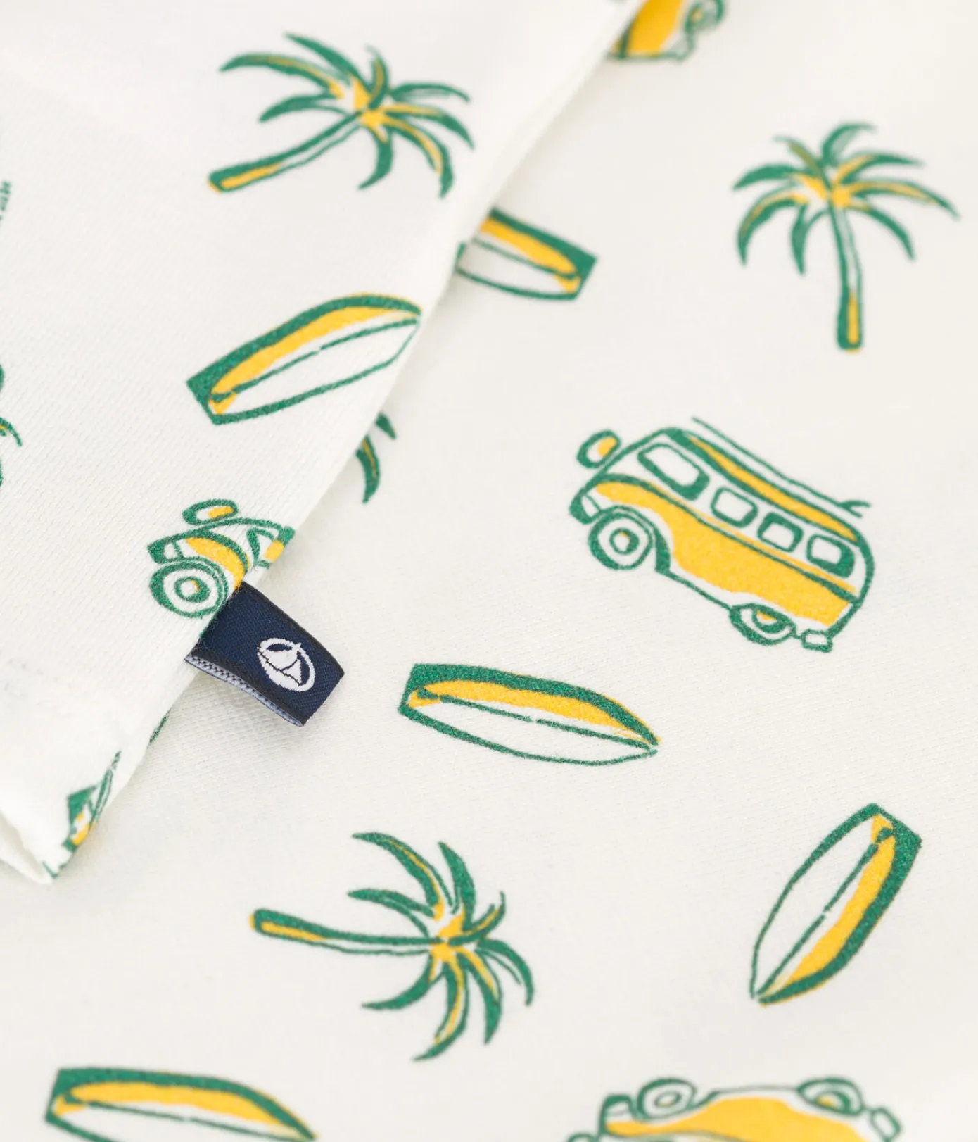 Petit Bateau T-Shirts, Oberteile*Kurzärmeliges Baby-T-Shirt aus Baumwolle mit Schiffchenmuster weiss MARSHMALLOW/ ORGE