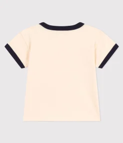 Petit Bateau T-Shirts, Oberteile*Kurzärmeliges Baby-T-Shirt aus leichtem Jersey weiss AVALANCHE/blau SMOKING