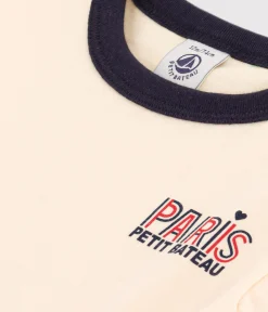 Petit Bateau T-Shirts, Oberteile*Kurzärmeliges Baby-T-Shirt aus leichtem Jersey weiss AVALANCHE/blau SMOKING